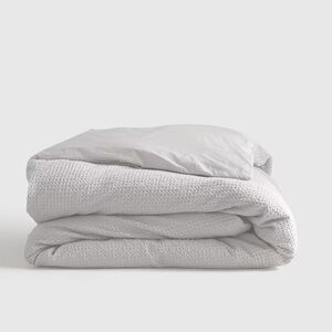 NWOT QUINCE Organic Luxe Honeycomb Duvet Cover King/Cal King White 5153